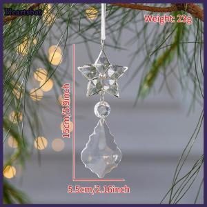 [Heartsbat] Xmas Tree Transparent Snowflake Hanging Ornaments Acrylic Pendant 2025 Christmas Decoration For Home Navidad Gifts New Year 2025