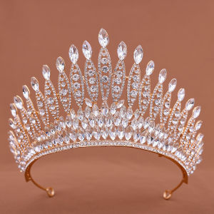 Dazzling Bridal Headpiece Queen Tiaras Glamorous Rhinestone Crown Headband Wedding Party Birthday