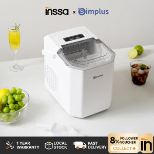INSSA x Simplus Ice Maker Electric Automatic Bullet Shape Portable Household Self Clean Function Ice Making Speed 12KG/24H
