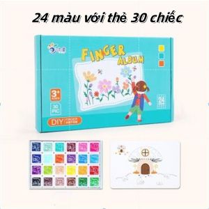 Trẻ em 24 Màu sắc Ngón tay Vẽ Thiên thần Vẽ Album Mẫu giáo Palm Chỉ Đồ chơi Mực Sơn Công cụ Sơn Không độc hại