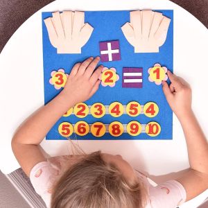Kids Math Board Felt Learning Kindergarten Teaching Aids Educational Games Numbers Arithmetic