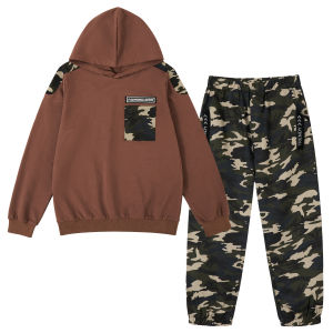 Rolanko 4-12 Years Boys Clothes Set 2Pcs Long Sleeve T-Shirt + Camouflage Casual Trousers Pants Stylish Sweatshirt Tracksuit Set