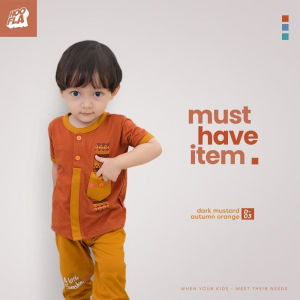 Setelan Baju Koko Anak Bayi Balita Laki Laki Cowok Usia 3 Bulan - 2 Tahun Daudy Hooflakids Premium