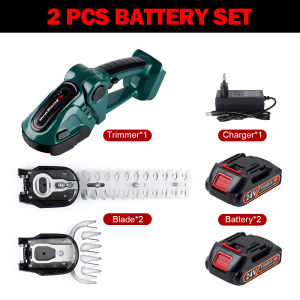 20000RPM 24V Cordless Electric Hedge Trimmer 2 IN 1 Handheld Efficient Household Shrub Lawn Mower Garden Pruning Tool