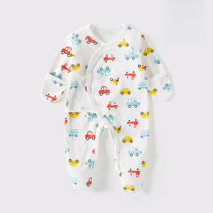 onesie เท้าห่อมือป้องกันรอยขีดข่วนใบหน้าผีเสื้อเสื้อผ้าเด็ก onesie ผ้าฝ้ายแท้ Class A ยามมือป้องกันเท้าแขนยาว ชุดรอมเปอร์