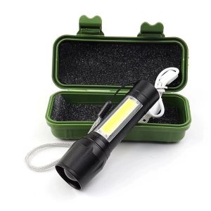 COD/Senter Mini Swat COB LED Zoom Super Terang / Portable Emergency Lamp | USB Charger [ kotak hijau]