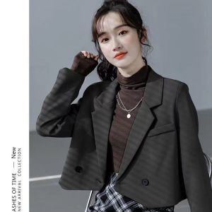 IELGY Short Small Suit Thick Jacket Womens New Design Sense Niche Loose Korean Style Suit Top