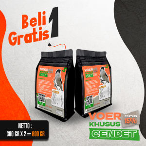 BELI 1 GRATIS 1 | MAKANAN BURUNG CENDET | VOER BURUNG CENDET | VOER HARIAN | VOER NUTRISI KOMPLIT | VOER CENDET PROTEIN 15% 300GR