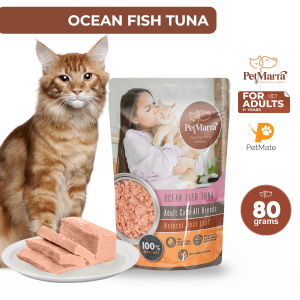PetMarra Natural Meat Loaf Adult Cat Wet Food Pouch Ocean Fish Tuna Flavor 80g - PetMate