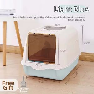 Sealed Cat Litter Box Odor and Splash Resistant Fresh Air ExperienceCat Litter Box 2 in 1 Open Top with Lid Large Cat Toilet Litter Free Shove Fully Enclosed Splash odor proof easy clean