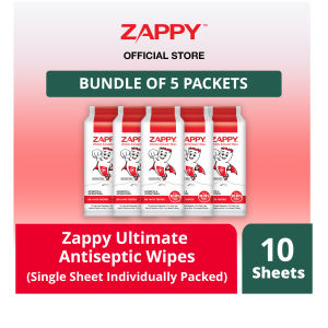 Zappy Ultimate Antiseptic Wipes | 10 Sheets Resealable / 50 Sheets Resealable / 100 Sheets (Single Sheet Individually Packed) /10 Sheets (Single Sheet Individually Packed) / 70 Sheets Canister Resealable