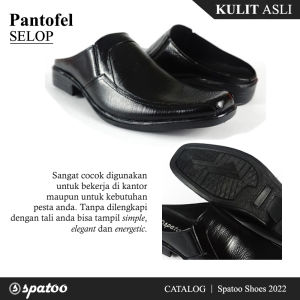 Selop Sepatu Pria Sandal Slop Formal Bahan Kulit SL 01 Spatoo