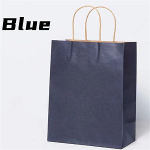 Gift Bag Thickened Dustproof Large Space Storage Bag Brown Kraft Paper Bag Multi-Color Solid Color Paper Tote Bag 1pcs