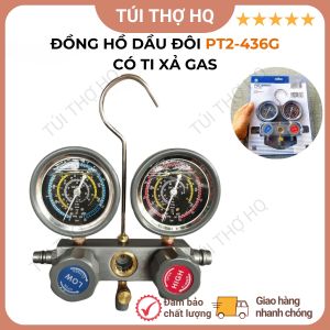 Đồng hồ dầu đôi nạp gas PT2-436G có ti xả gas