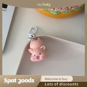 Heabety Fashion Cute Funny Three-dimensional Piggy Keychain Kawaii Pig Animal Shaped Keyring Bag Mobile Phone Pendant Decoration Accessories