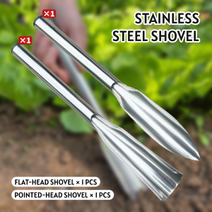 2 pcs Gardening Shovel Set stainless steel gardening shovel Alat berkebun kecil Includes pointed and flat spatulas