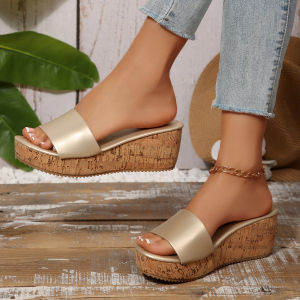 [Free Shipping] 2026 New Plus-Size WomenS Shoes WomenS Sandals Outdoor Wear Wedge Heels High Heels Peep-Toe Sandals Summer