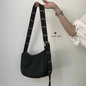 MOJOYCE Women Fashion Nylon Shoulder Bag Street Zipper Purses Travel Shopping Messenger Underarm Handbag