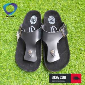 PROMO TERMURAH SANDAL CARVIL | SANDAL JAPIT GESPER HITAM PRIA/WANITA | PALING DI CARI