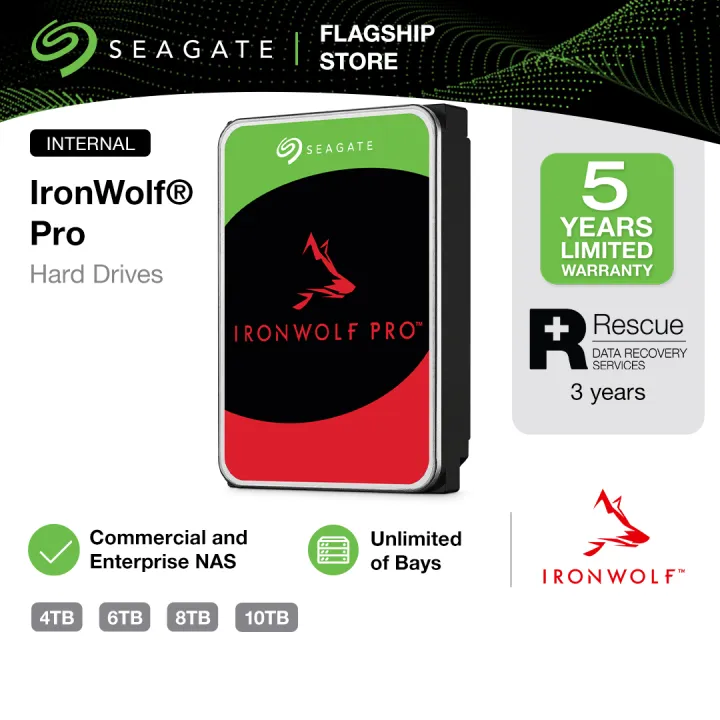 Seagate IronWolf PRO Commercial & Enterprise NAS 3.5" Internal Hard Drive | 7200RPM | Up to 256MB Cache