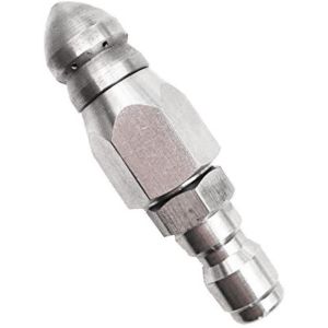 1/4" Sewer Jet Nozzle 5000PSI Kepala Nozzle Jet Cleaner Stainless Depan 1 Lubang Belakang 6 Lubang