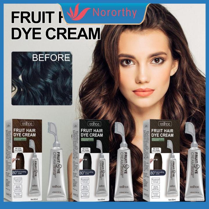NORORTHY with a Comb Natural Hair Dye Cream Black Effect a Long Time ...