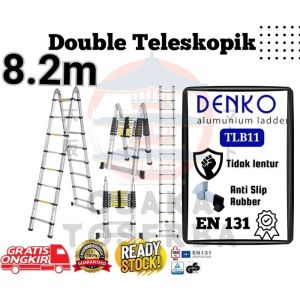 Tangga Double Teleskopik 8.2M Denko ( 4.1m x 4.1m ) Tangga aluminium lipat teleskoik 82m - TLB11