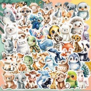 WP💓💛💖 50pcs set Watercolor Animal Doodle Stickers DIY Decor For Guitar Tablet Journal Waterproof
