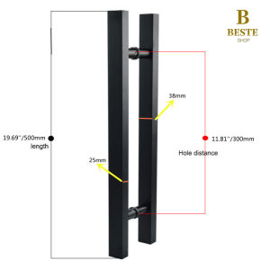 Heavy duty stainless steel frosted black push pull door handle glass door wood door handle grab bar