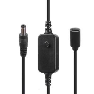 Type C Female to 5.5x2.1mm 5V 9V 12V Power Plug Charging Cable Connector for Monitoring Cameras LED Light Router Printer