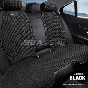 SEAMETAL Flax Car Seat Cushion Summer Breathable Heat Dissipation Mesh Cushion Non-slip Universal Seat Cover Set