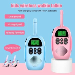 2pcs Childrens Video Walkie Talkie Long Range 500M 2 Pack Rechargeable Clear Voice&Chat Walkie Talkies Toddler Toys Gifts