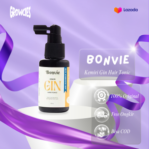BONVIE KEMIRI GIN HAIR TONIC (FREE GIFT) Menjaga kesehatan kulit kepala & rambut 60ML Bonvie gin tonic / gin tonic bonvie / Bonvie gin hair tonic / Bonvie hair tonic / tonik rambut / Hair tonic rambut rontok rusak / tonic penumbuh rambut ORIGINAL BPOM