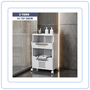 【COZYCASA】Movable Laundry Storage Rack Integrated Space-Saving Laundry Basket Laundry Basket with Wheels