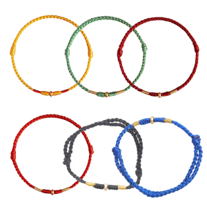 Bện Tay Chuỗi Vòng Đeo Tay ĐỎ cho các cặp vợ chồng và người bạn Vàng Bead handchain điều chỉnh may mắn Bangle phụ kiện