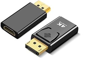 4K Display Port to HDMI Adapter (2 Packs) Converter Display Port Male DP to Female HD TV Cable Adapter Video Audio for PC TV