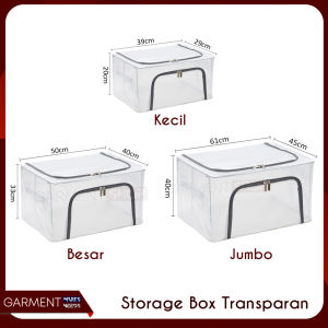 Kotak Lipat Penyimpan Pakaian Selimut Boneka Mainan Box Serbaguna Tahan Lembab Box Besar Oranizer Frame Baja Double Zipper Premium Quality