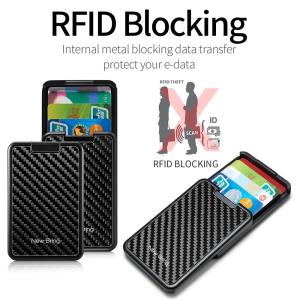 Slide Wallet RFID Blocking Carbon Fiber Credit ID Card Holder For Men Women Male Female Card Money Minimalist Purse