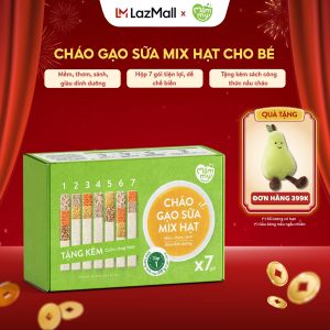 Combo 2 Hộp 7 gói cháo gạo sữa mix hạt Mămmy nấu cháo bổ sung dinh dưỡng cho bé từ 6-8 tháng