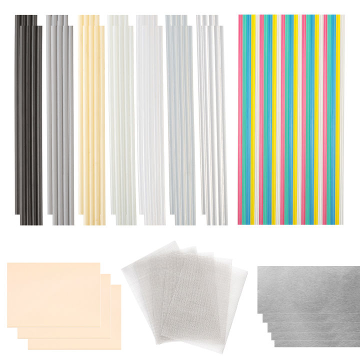 Kunststoff-Schweißdraht-Set – 106 Teile, 7 Materialien Wie ABS, PP, PU Für Stoßstangen, Boote & Mehr, Inkl. Edelstahlgewebe & Alufolie