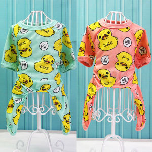 TIDJANI New Lovely Dog Yellow Duck Print Pajamas: Warm Clothes for Chihuahuas & Pets