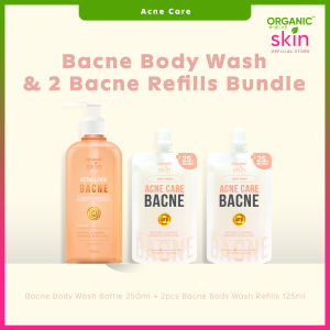 Organic Skin Japan Acne Care Bacne Body Wash Bundle 250ml Bottle & 125ml Refill Antiacne Bodywash