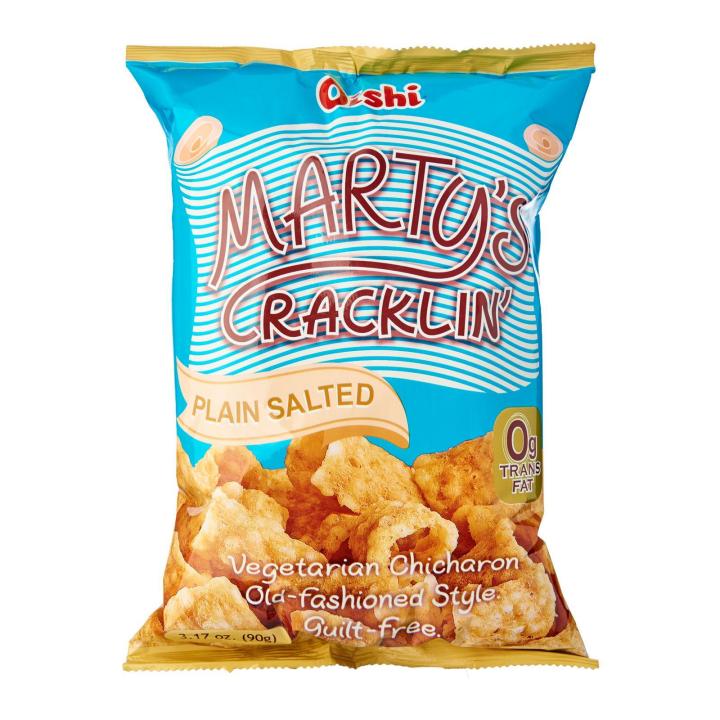 Oishi Martys Cracklin Plain Salted Vegetarian Chicharon 90G