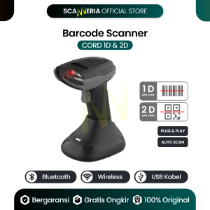 Barcode Scanner 2D/1D Wireless Bluetooth 5.0 Cordless Desain Premium Auto Scan Cepat
