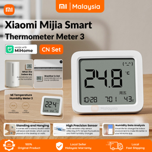 CN | Xiaomi Mijia Smart Thermometer 3 – Temperature & Humidity Monitor | Hygrometer Thermostat with Time Display小米智能温湿度计3 Humidifier Fan Aircon