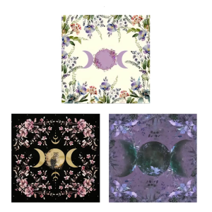 Moon Flower Pattern Tarots Card Tablecloth Altars Cloth Altars Cloth Divinations Card Table Cloth Tapestry Easy to Use