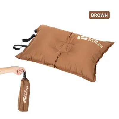 MOBI GARDEN Camping Inflatable Pillow Automatic Ultralight Sponge Comfortable Outdoor Travel Sleeping Pillow Portable