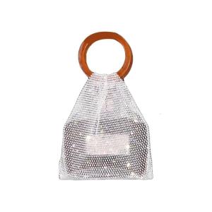 Phong cách kim cương Patterned gói handwoven với nội thất ngăn xách tay cho đồ trang sức mỹ phẩm hoặc champagnes chai