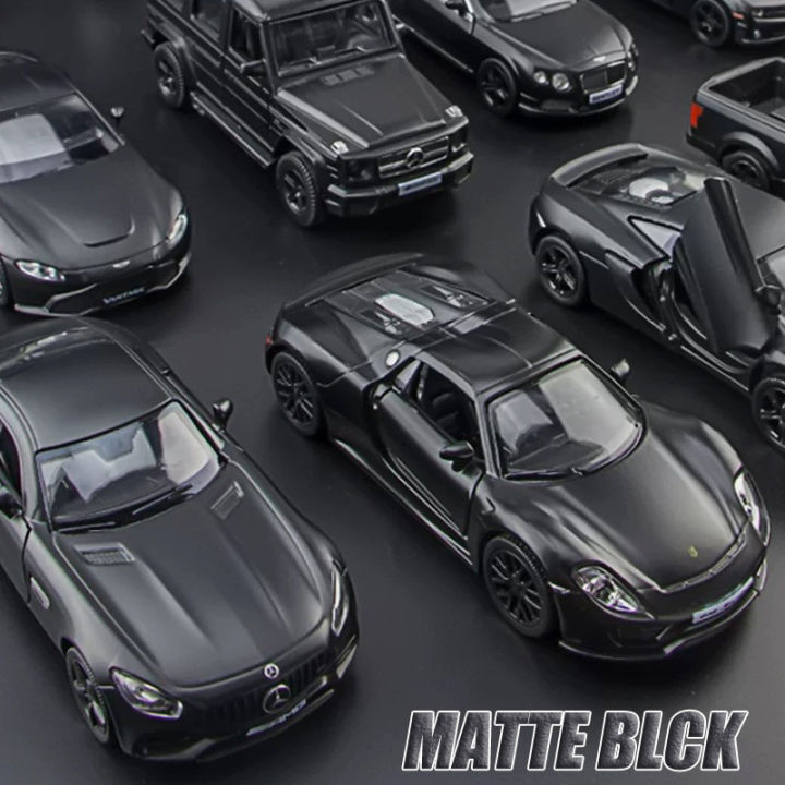 【RUM】136 Scale Matte Black series diecast car Toys for Boys baby toys