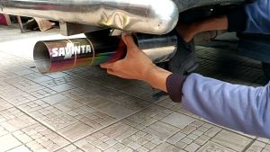 Knalpot Racing Mobil HKS Plong Long Full Stainless Ngebass Kering Gahar Rainbow